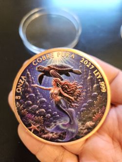 5 Ounce .999 Copper Mermaid of the Sea Round