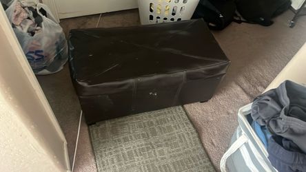 Leather storage bin
