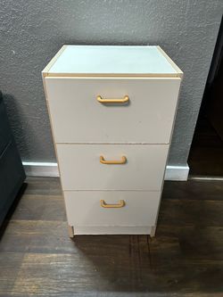 White 3-Drawer Storage Cabinet