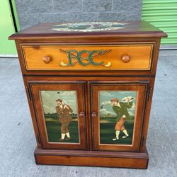  Prestwick Golf Club Wooden Night Stand  Hand painted 