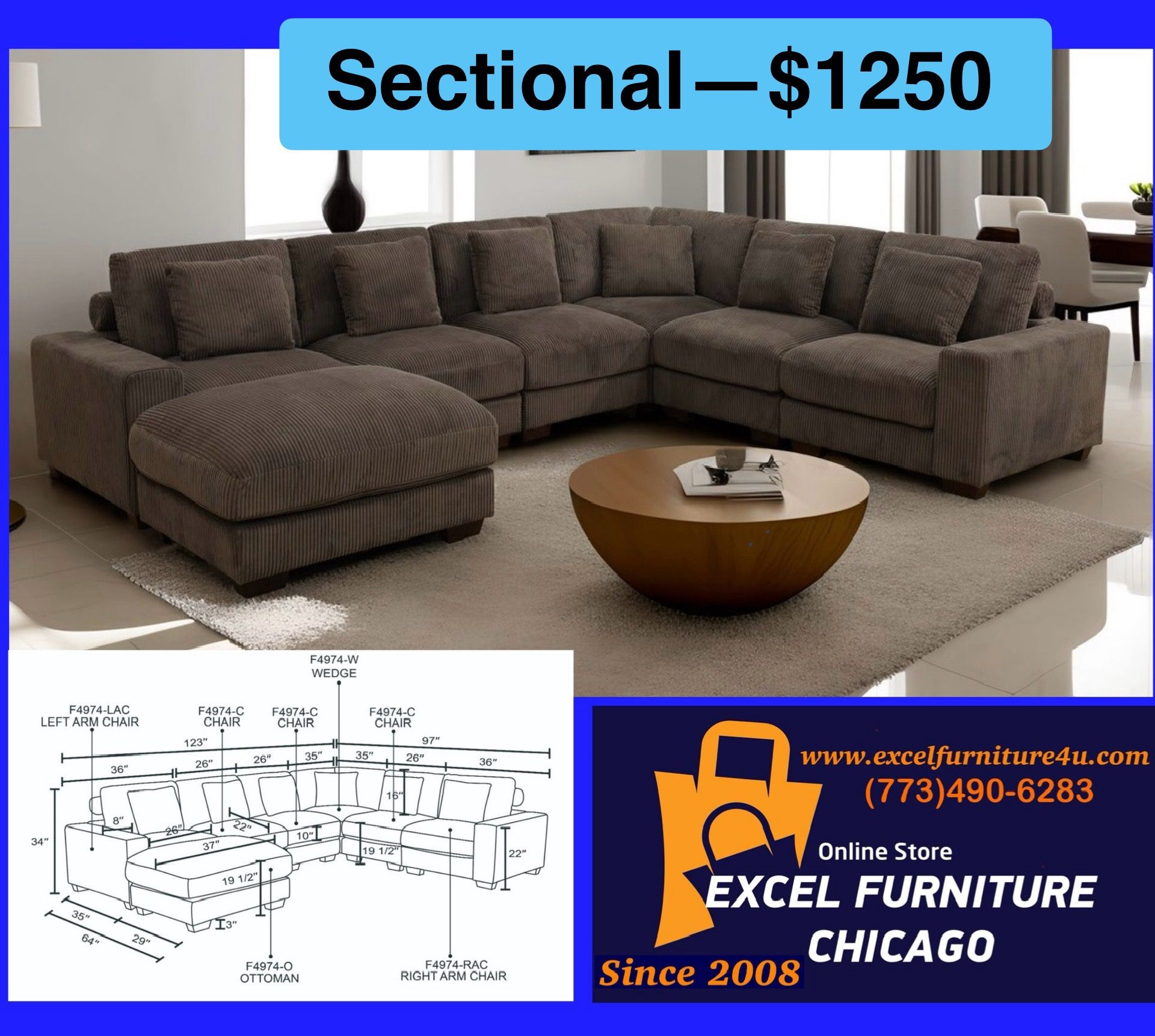 🌼FREE DELIVERY🌼Brand New Sectional Sofa Couch