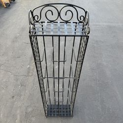 Vintage Black Metal CD/Media Storage Rack – Wrought Iron Style Organizer