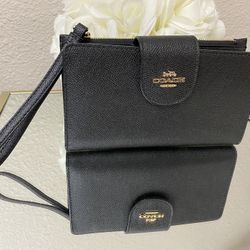 Black Coach Phone Wristlet