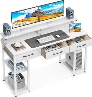 Study Table with White Office Spinning Chair