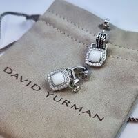 David Yurman "925 Sterling Silver Cubic Earring