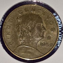 1959 Mexico 5 Centavo Coin