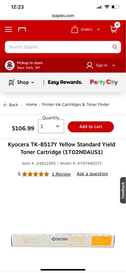 Brand new Kyocera TK-8517Y YELLOW INK TONER KIT