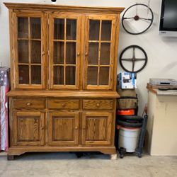 2  Peace Cabinet  With Glass Shelfs 75 Inch Tall,59 Long, 18 Inch Deep.   Great Condition 