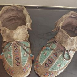 Ceramic Moccasins Indian Shoes 