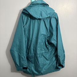 Vintage REI Teal Gore-Tex Rain Jacket Zipper And Snaps. Made In The USA