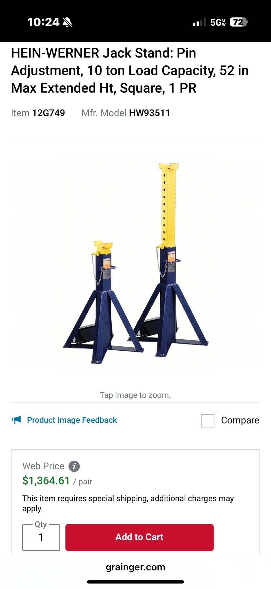 Hein Werner Jack Stands. Made In USA!!! Super Heavy Duty