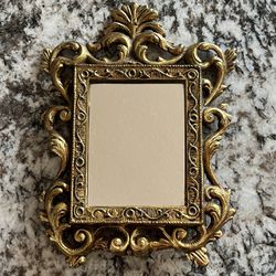 Small Antique Brass Mirror With Makers Mark