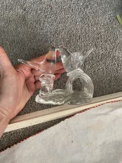 Clear Glass Bird Figurine