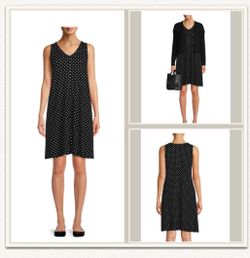 Ladies Dress, Time and Tru Brushed Polka Dot, Size L (12-14), NWT