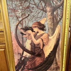 TITANIA’S AWAKENING ~1896~CHARLES SIMS 52”X 29.5” ANGEL