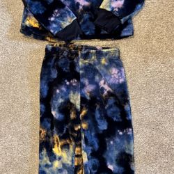 TREASURE & BOND Youth, Kids' Tie Dye Fleece Jogger Set In Black Multi 