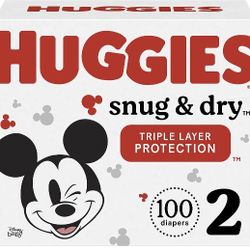 Huggies Snug & Dry Baby Diapers, Size 2 (12-18 lbs), 100 Ct

