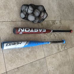 13 Baseballs ⚾️ And 2 Bats - $65 For ALL Or Best Offer - Must come to Huntington Beach