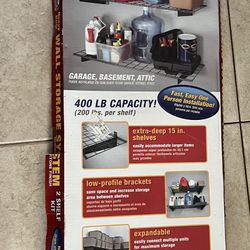 HyLoft 45" x 15" Wall Storage System, a 2-shelf kit designed for garage, basement. Heavy Duty 
