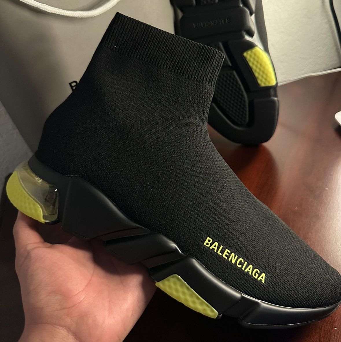 Black/Neon Balenciaga Speed Trainer 1.0