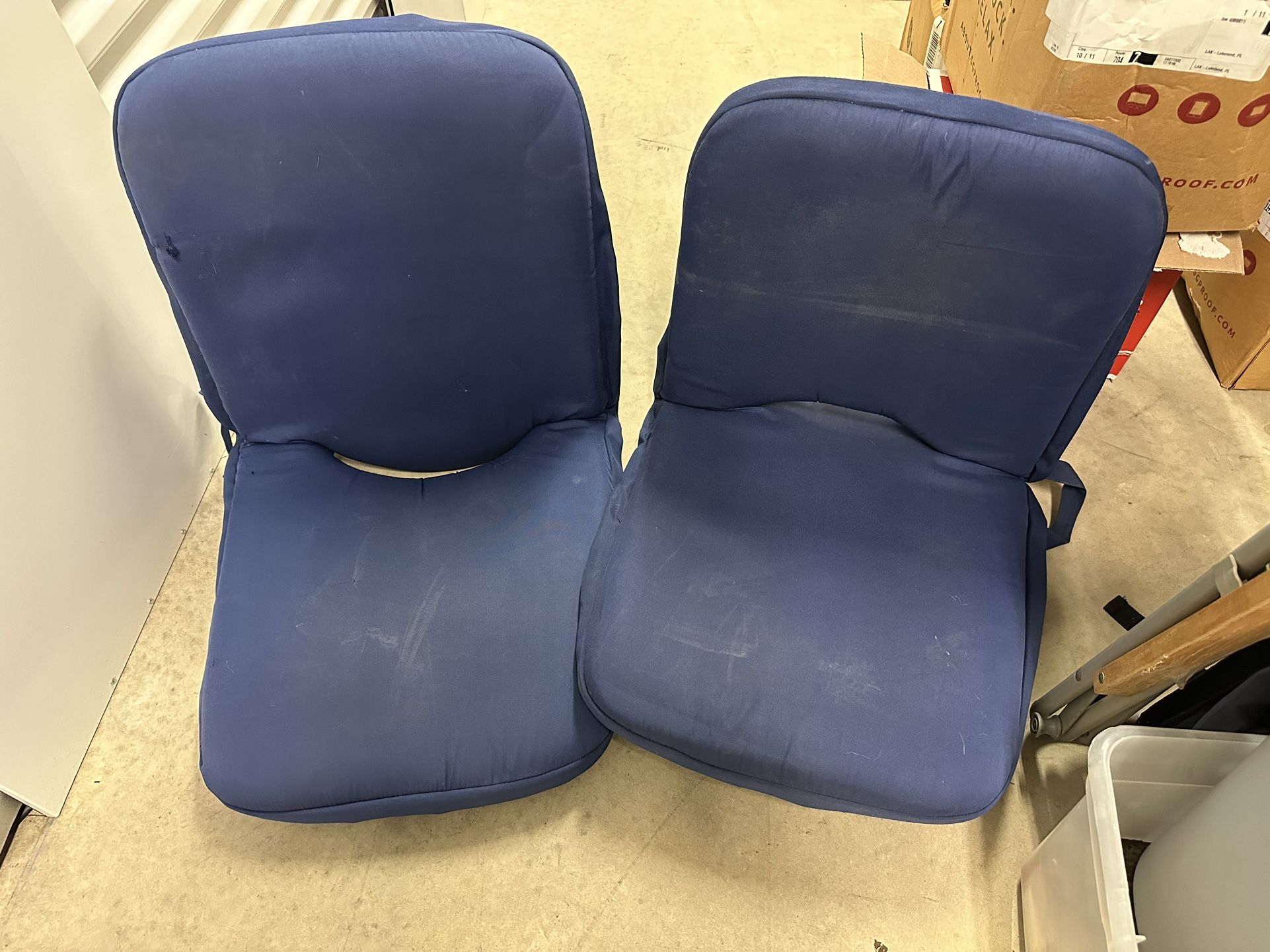 2 Folding Padded Seats For Boat Or Stadium