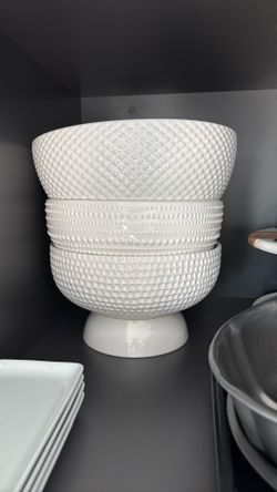 3pc white bowls