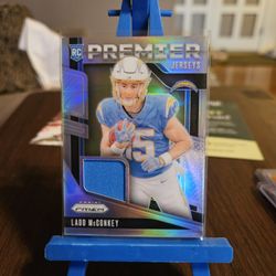 2024 Prizm Ladd McConkey Silver Prizm Premier Jerseys Patch Rookie Card