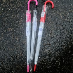 Clicks Bubble Auto-Open and Auto-Close Stick Umbrella - Clear