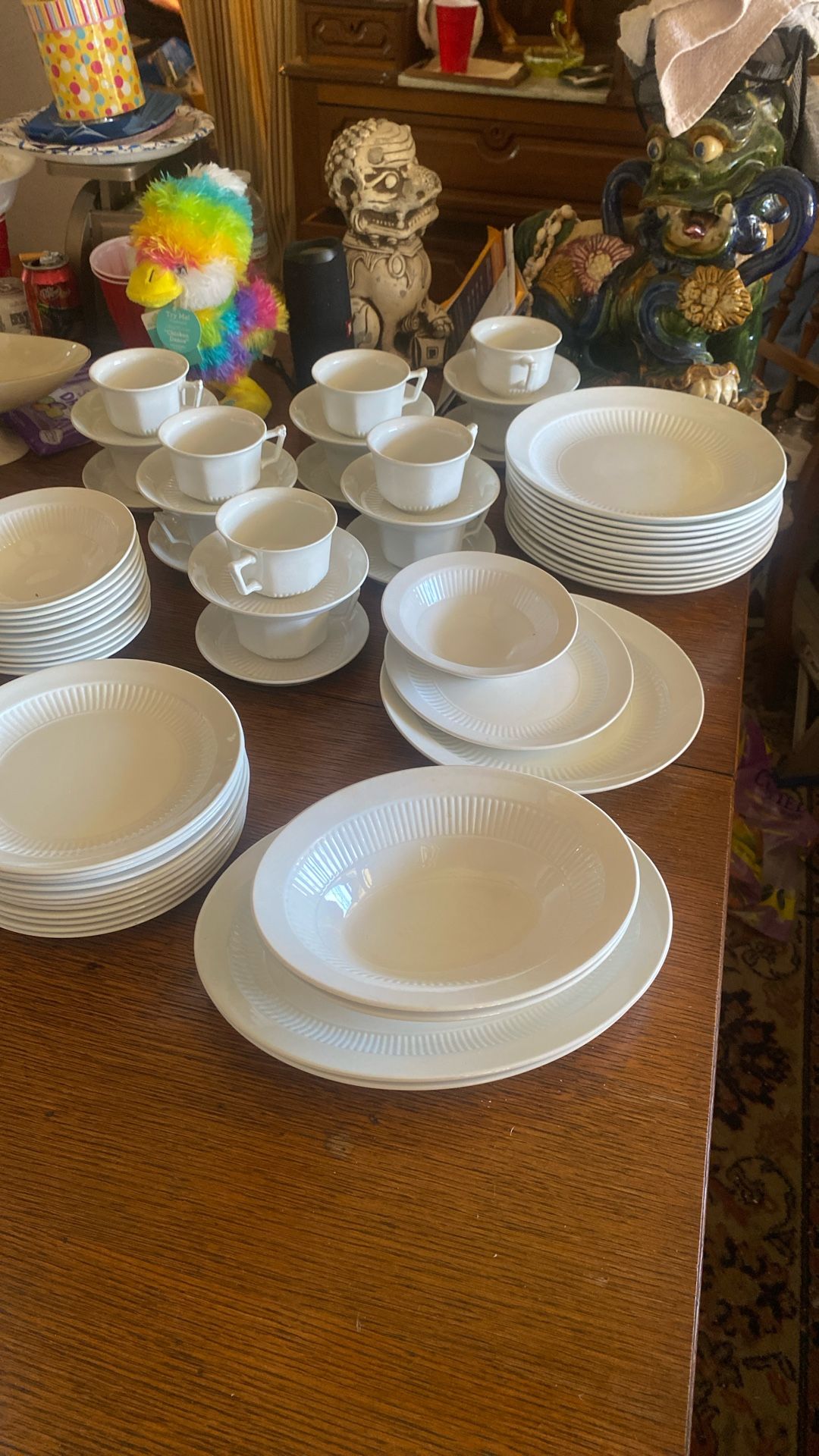 REDUCED Vintage Adam’s Ironstone Service For 12 + Platters & Serving Bowls