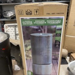 A&B Home Cement Outdoor Urn Fountain Tower Garden Patio or Entry 19" x 43" Tall