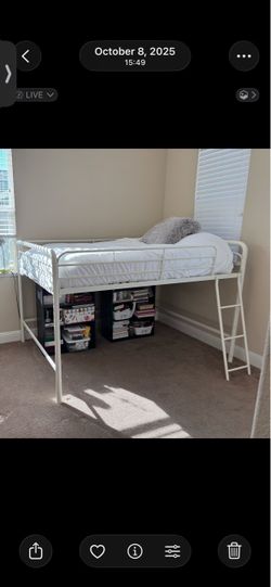 Metal loft bedframe full size