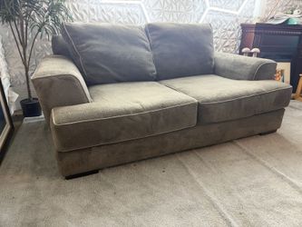 Gray Fabric Two-Seat Sofa oversized