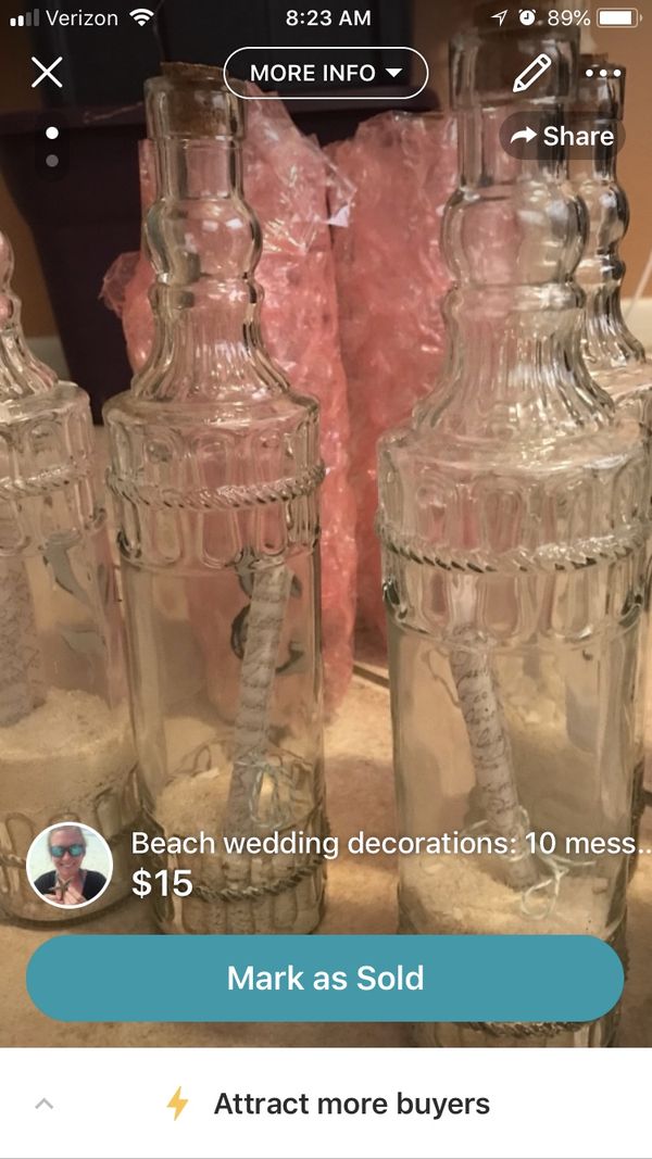 Beach Wedding Decorations Message In A Bottle For Sale In