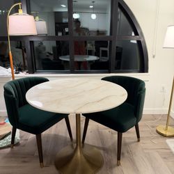 Marble Table With 2 Chairs 