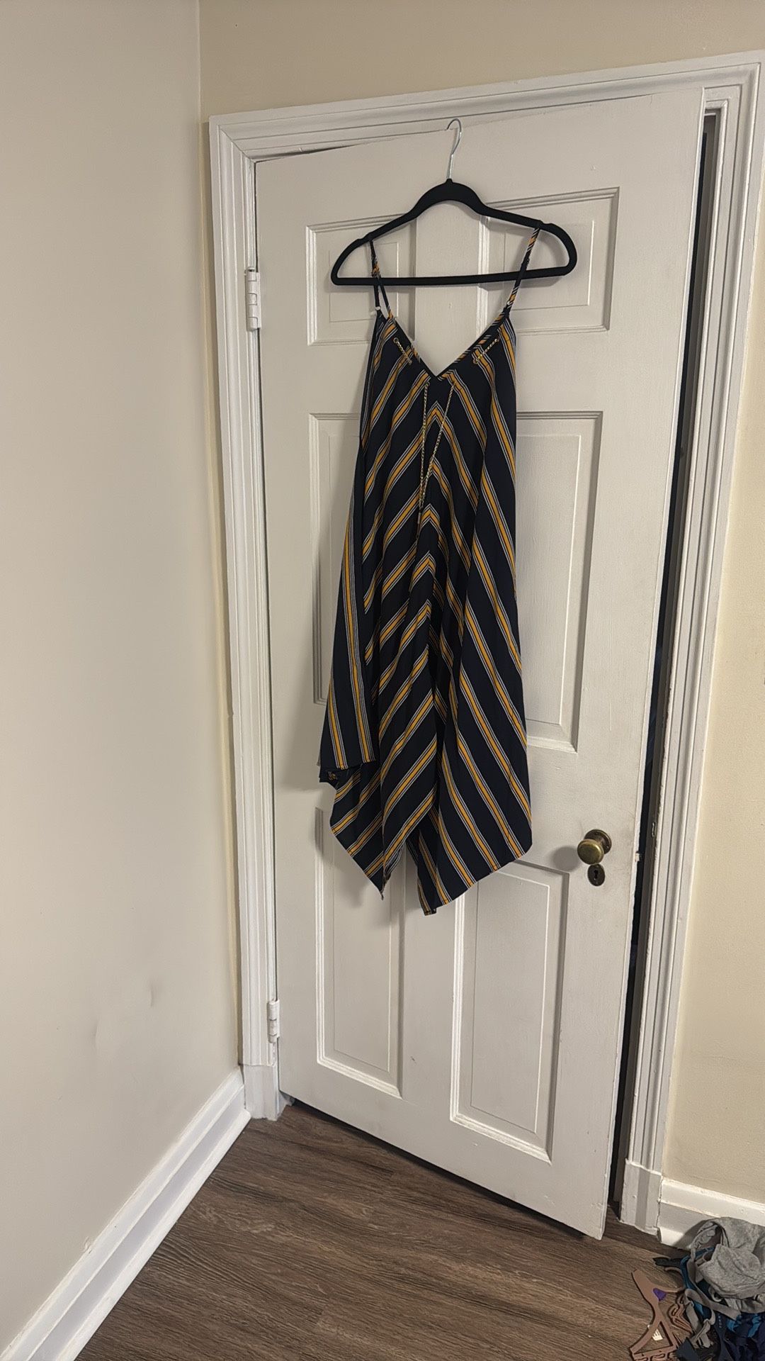 Striped Navy and Yellow Dress