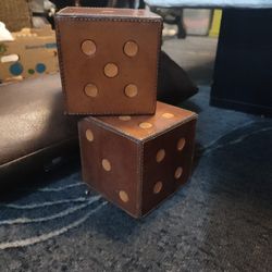 Leather And Wood Oversized Dice 