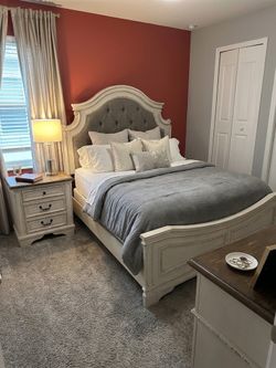 White Distressed King Bedroom Set