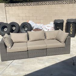 Outdoor wicker couch