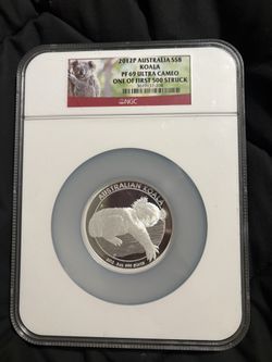 2012 Australia 5 oz Silver Koala coin PF 69 ULTRA CAMEO ONE OF FIRST 500 STRUCK