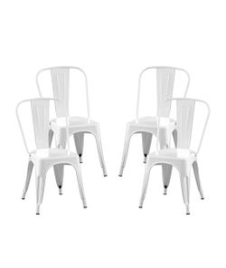 Set of 4 Industrial Style Metal Dining Chairs