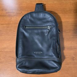Coach Graham Pack Crossbody Bag Leather Black