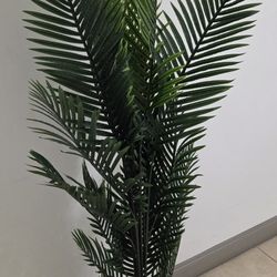 74" Faux Areca Palm in 13" (Diameter) Blue Resin Planter @ Lasting Creations 