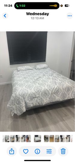 Queen bed and frame 130