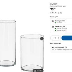 CYLINDER Flower Vase Clear Glass