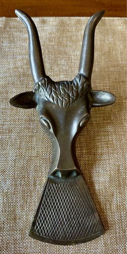Vintage 1960s Solid Brass Antelope Boot Jack / Cowboy Boot Remover