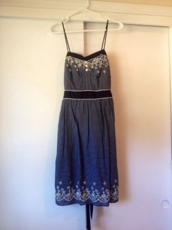 Navy blue & white polka dot dress