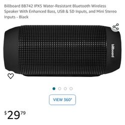 Billboard Bluetooth Speaker IPX5 Water Resistant