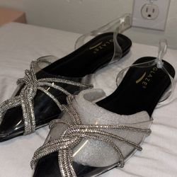 Black And Silver Flats