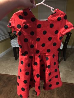 Girls red/black polka a dot dress