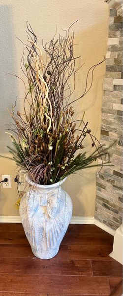 Huge Decorative Vase with Dried Arrangement